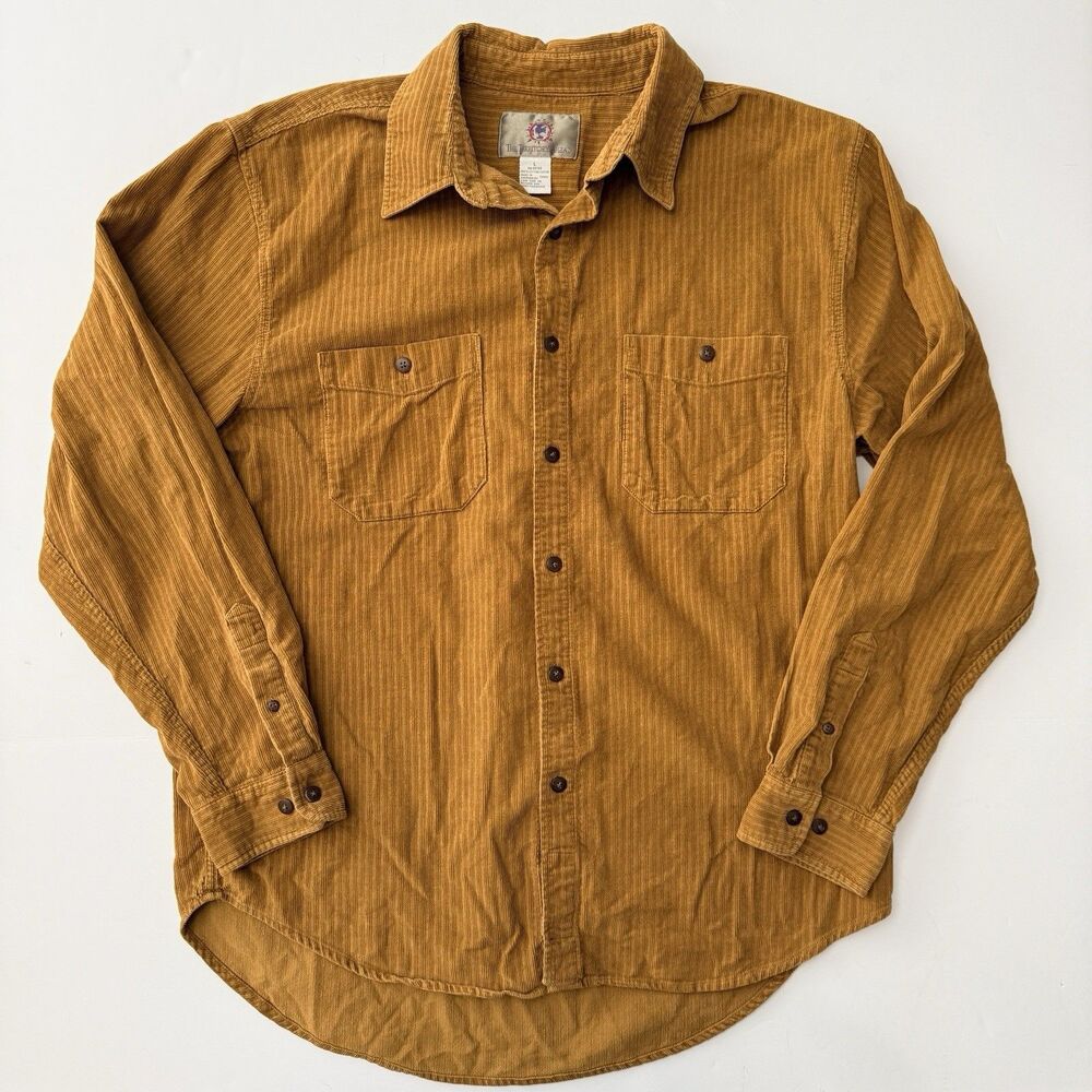 The Territory Ahead Shirt Mens Large Corduroy Golden Brown Long Sleeve Buttons